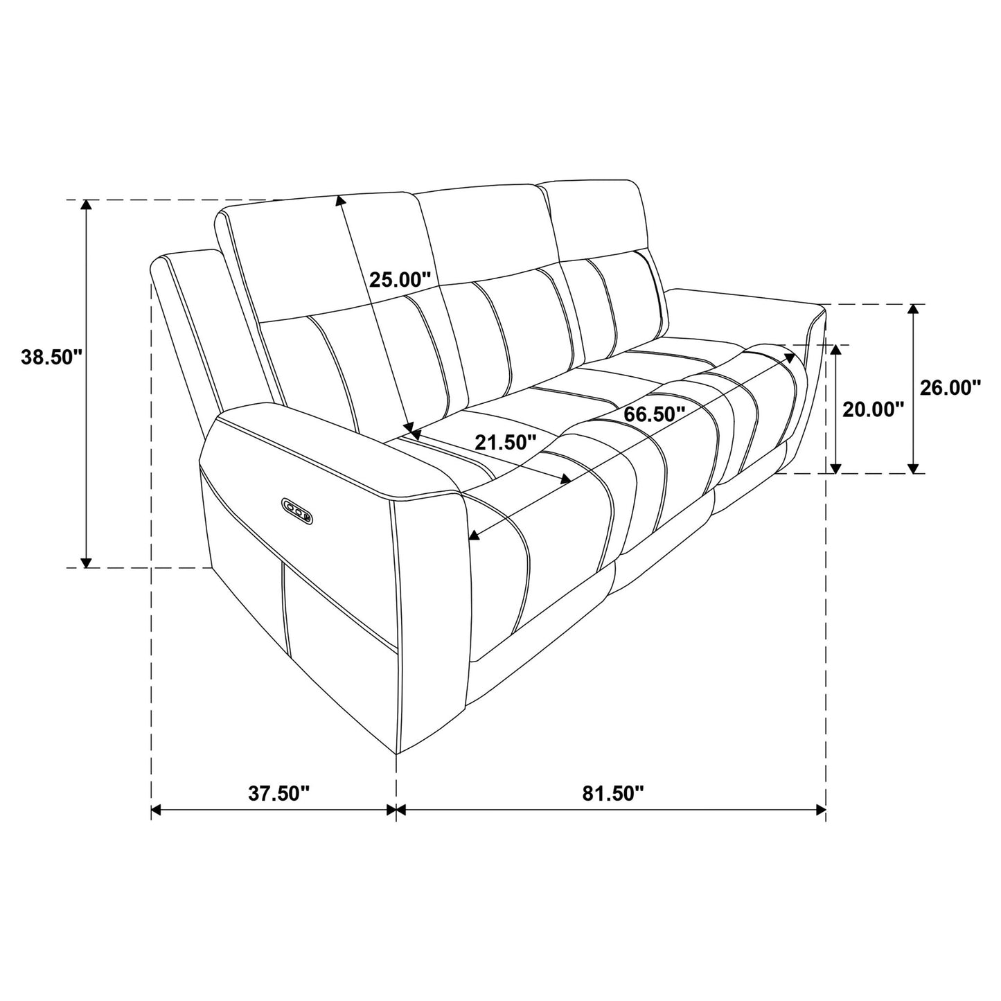Patrick - Power Reclining Sofa With Dual Recliners