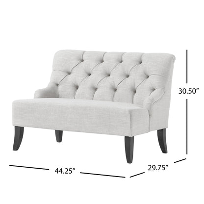Nicole - French Style Upholstered Loveseat With Tufted Backrest