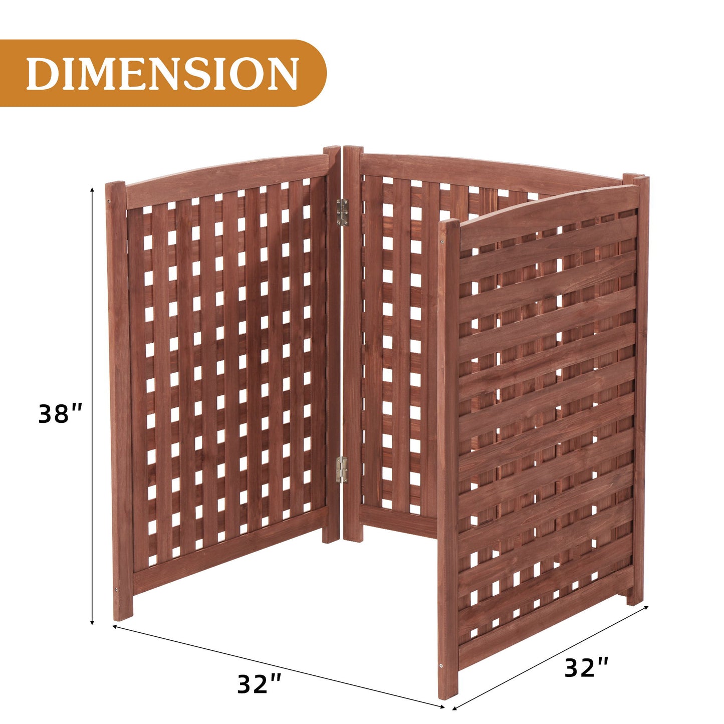 Air Conditioner Fence Screen Outside, Cedar Privacy Fence 3 Panels To Hide Ac & Trash Enclosure