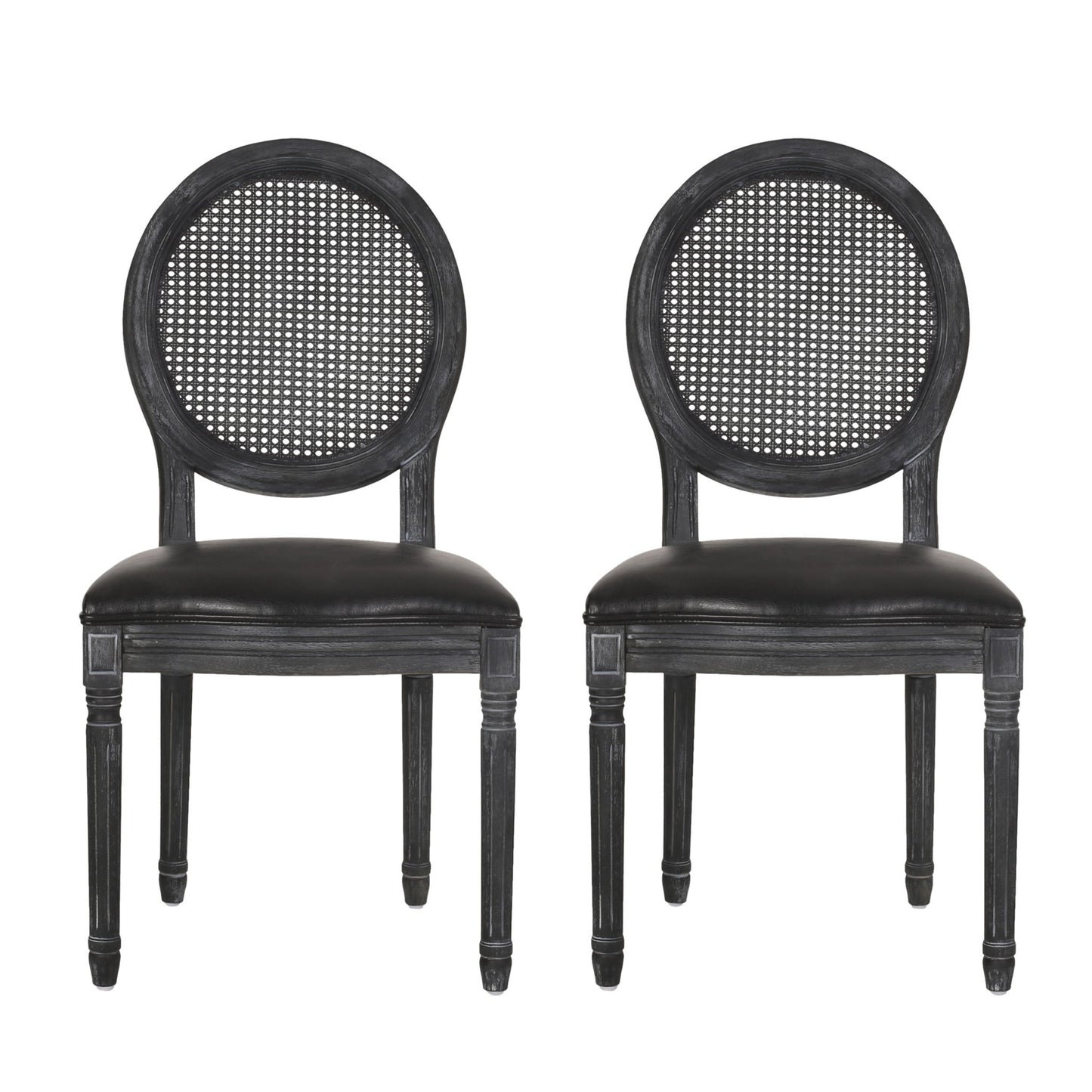 French Country Dining Chair With Cane Backrest (Set of 2)