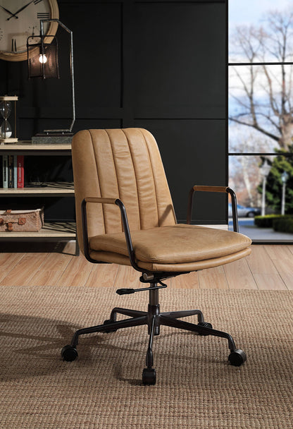 Eclarn - Top Grain Leather Office Chair - Brown