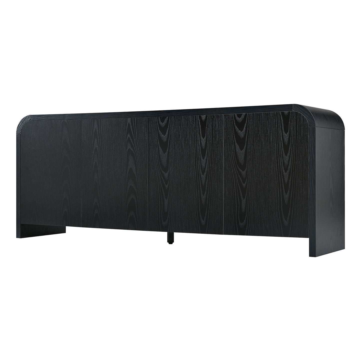 Curved Edge TV Stand With Large Cabinets