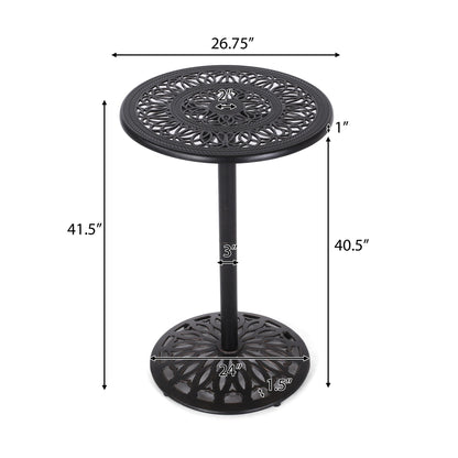 Phoebe - Outdoor Cast Bar Table - Black