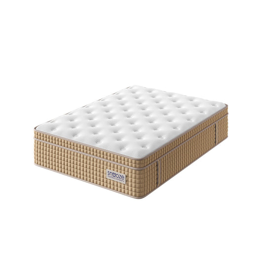 Snooze Mattress Company Glacier - 14" Euro Top Medium Firm Hybrid Mattress With Independently Encased Coils & Gel Memory Foam