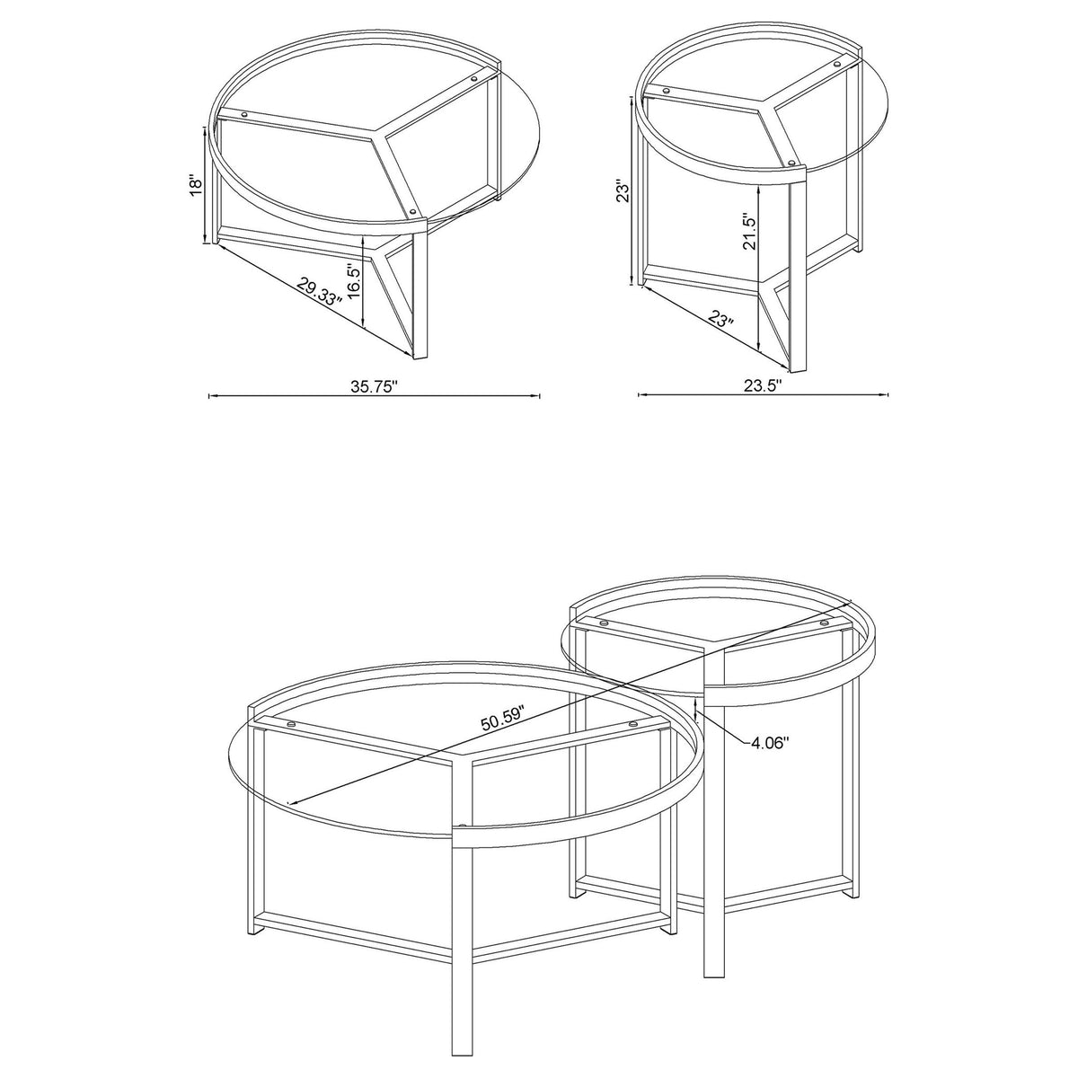 Kaylie - 2 Piece Nesting Coffee Table Set