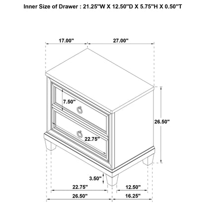 Wedner - 2 Drawer Nightstand - Oak