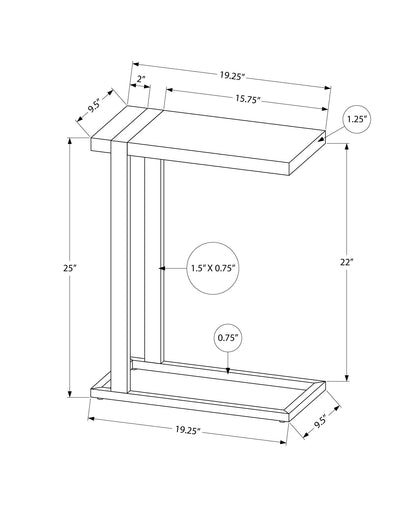 Accent Table, C - Shaped, Contemporary & Modern Stylish Design