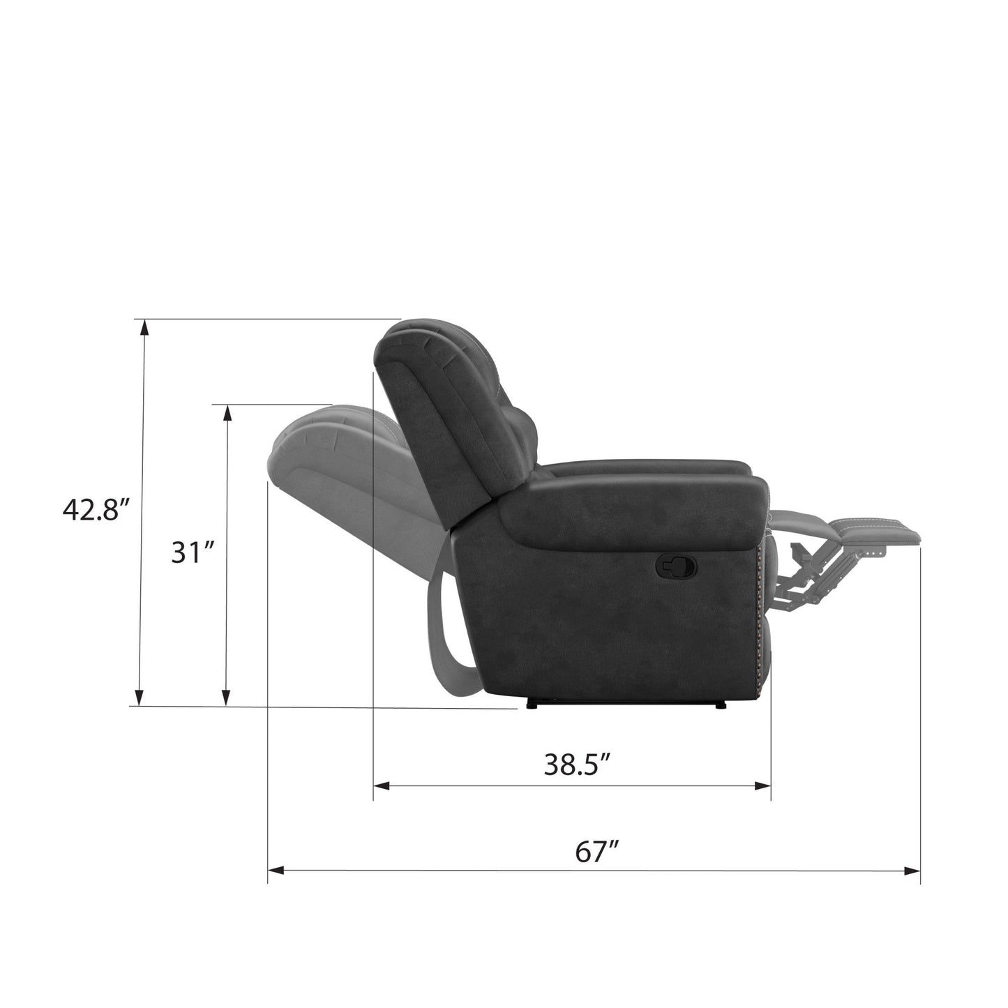 Gliding Recliner Chair - Gray