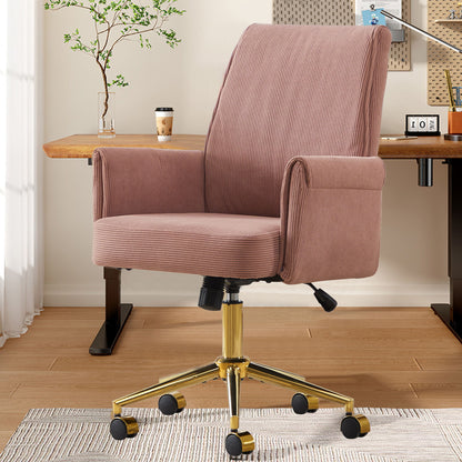 Ergonomic Mid-Back Office Chair With Striped Velvet Fabric