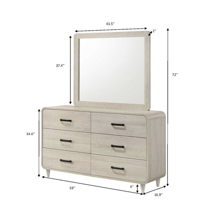 6 Drawer Dresser With Ample Storage Space - Antique White