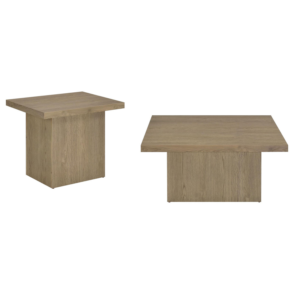 Eldridge - Coffee Table Set With Chunky Square Tops