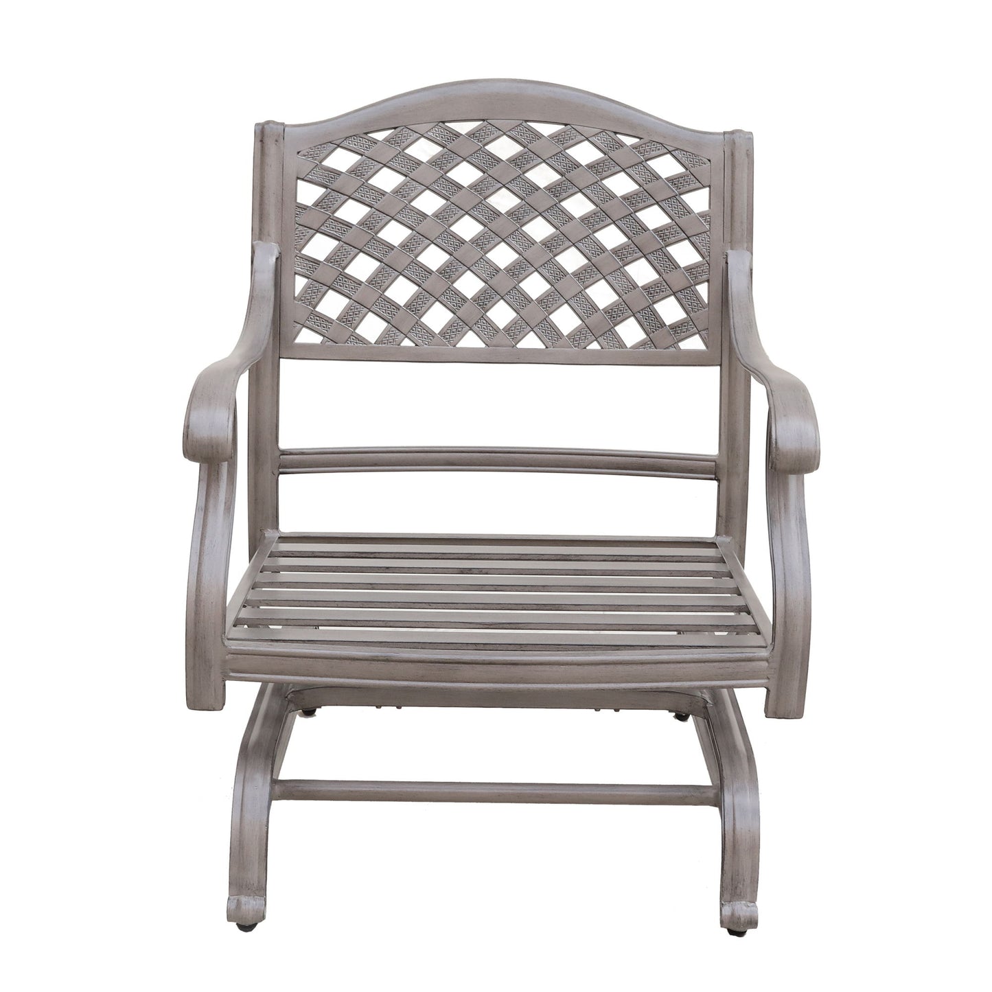 Cast Aluminum Club Motion Chair With Cushion (Set of 2) - Gray