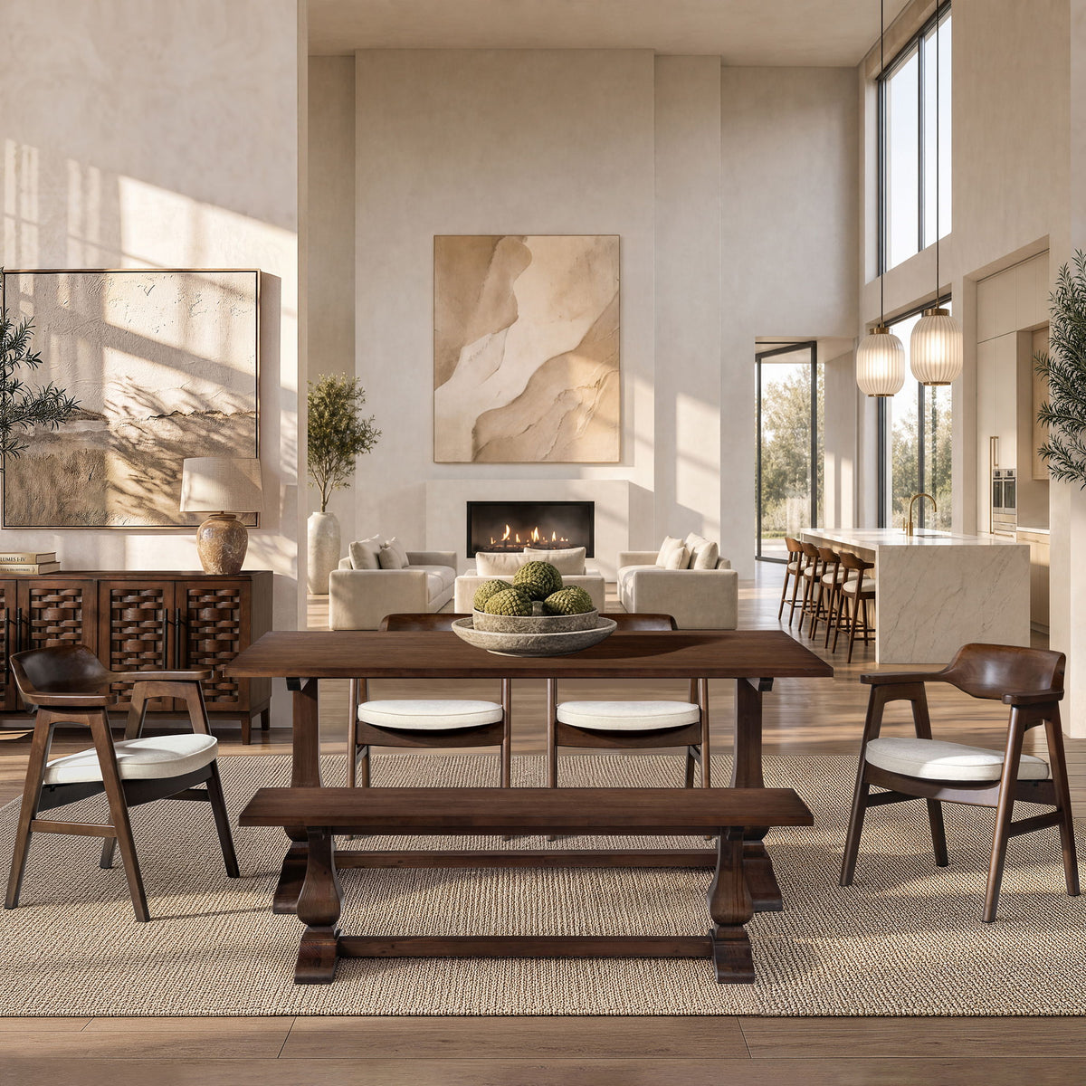 Whitmore - Trestle Dining Table - Dark Brown