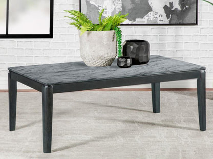 Mozzi - Rectangular Faux Marble Coffee Table - Gray And Black