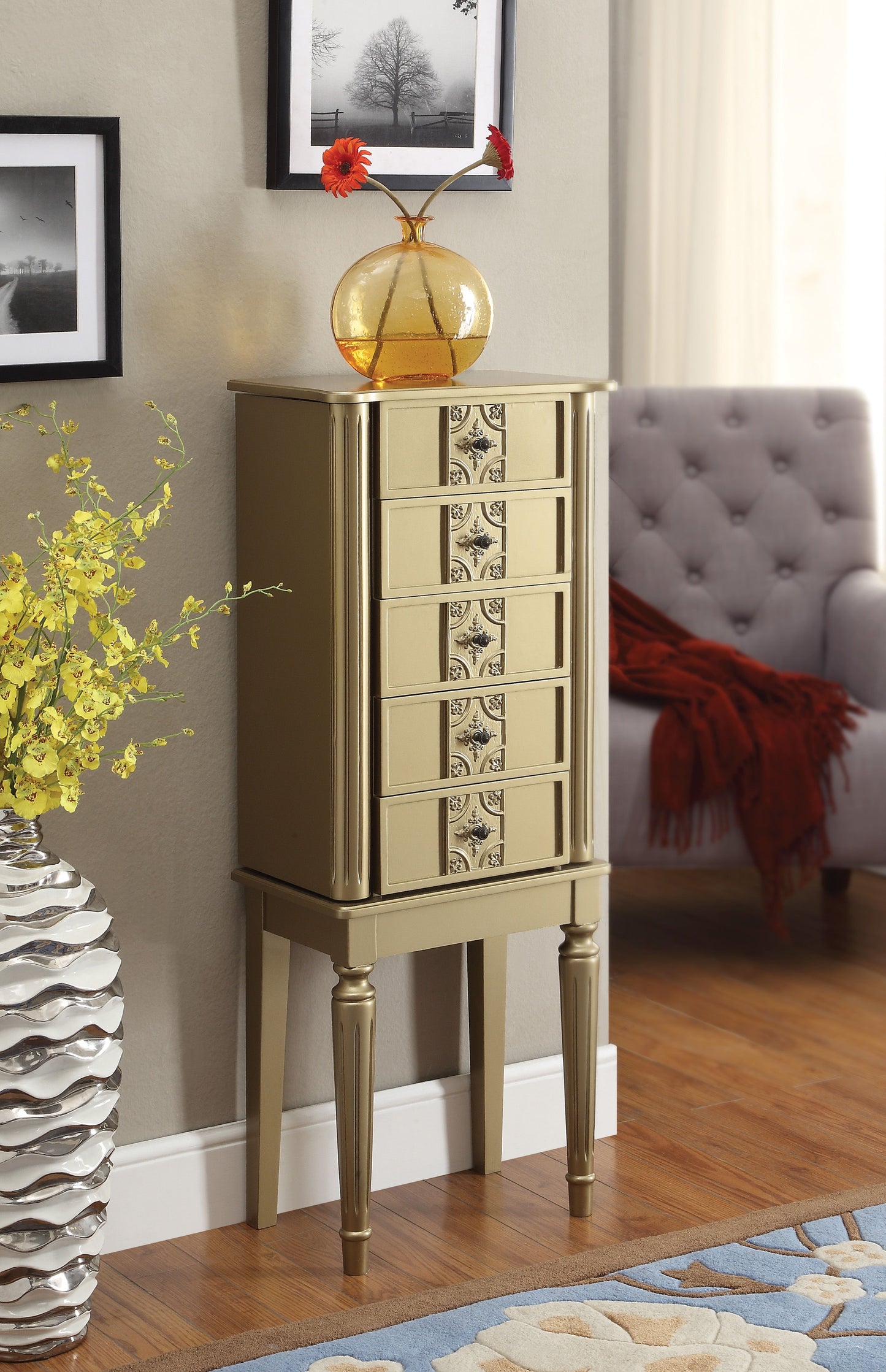 Tammy - Jewelry Armoire - Gold