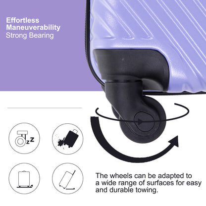 3 Piece Luggage Sets Lightweight Suitcase With Two Hooks, Spinner Wheels,