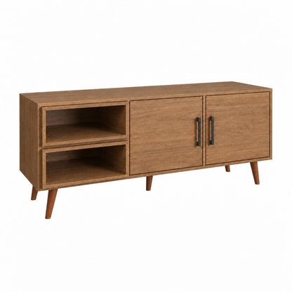 TV Stand For TVs Up To 60" With 2 Doors And 2 Open Shelves