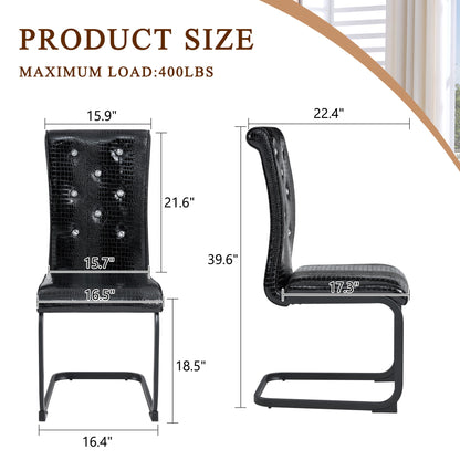 Alligator Skin Upholstered Dining Chairs