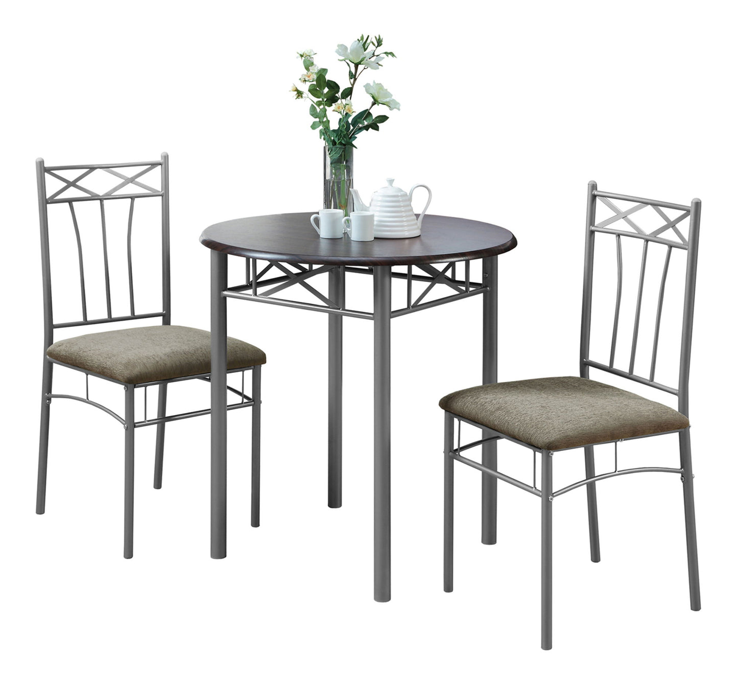 Dining Table Set Small Round 3 Pieces Set