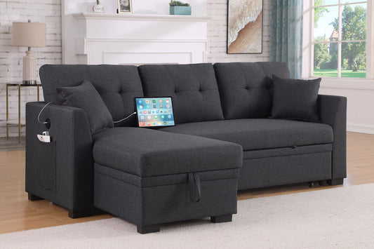 Sectional Sofa Bed - Dark Gray