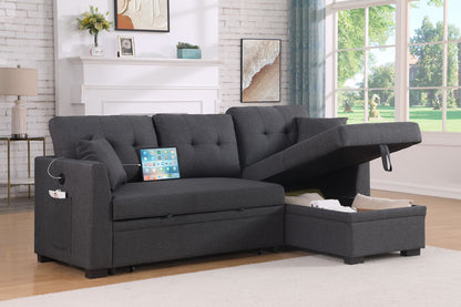 Modern Sectional Sofa Bed - Dark Gray