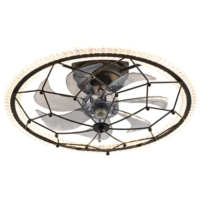 Ceiling Fan With Light And Remote Control, 6 Speeds, 3 Color Options - Matte Black