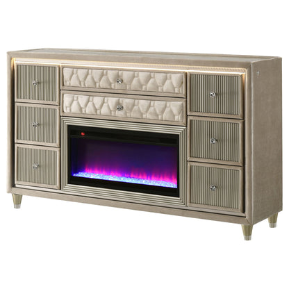 Mika - 8 Drawer LED Fireplace Dresser