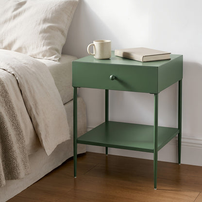 Colette - 1 Drawer Nightstand With Bottom Shelf - Green