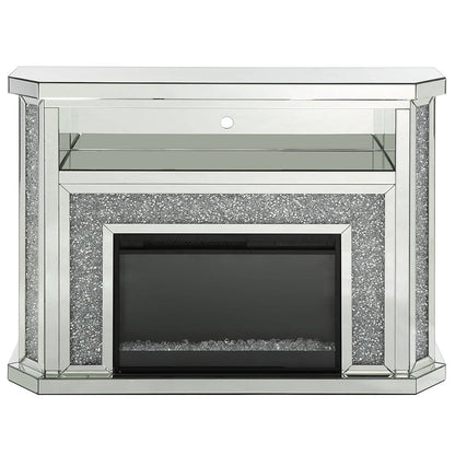 Noralie - 51" Fireplace With LED - Mirrored & Faux Diamonds