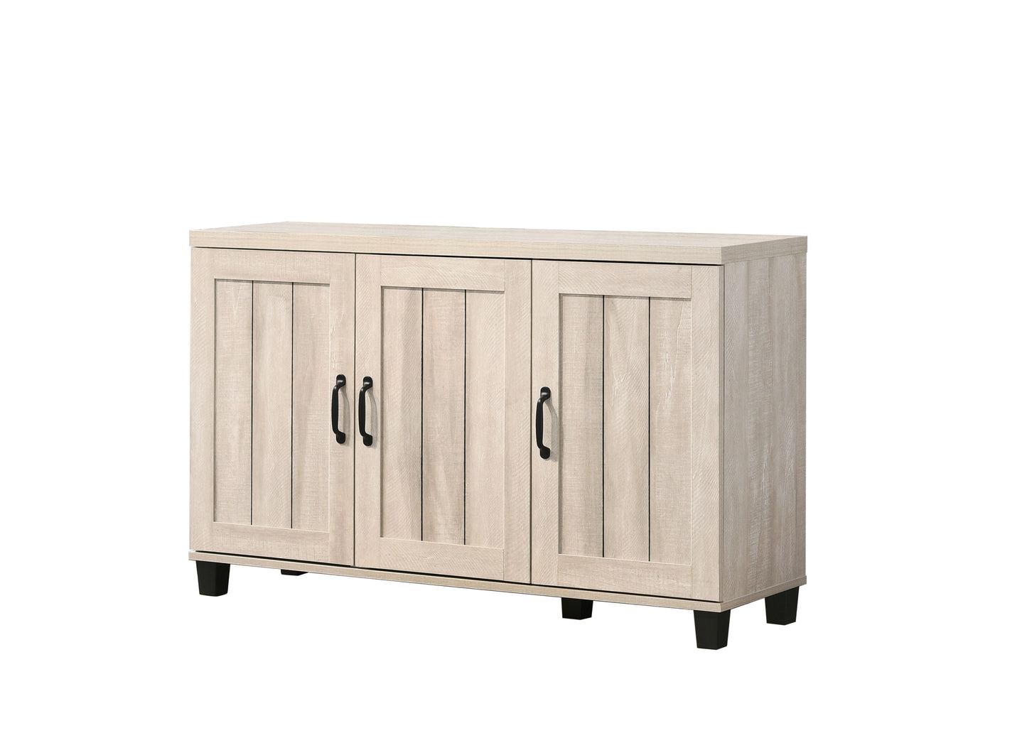 Corby - Oak Finish 3 - Door Shoe Cabinet - Dusty Gray