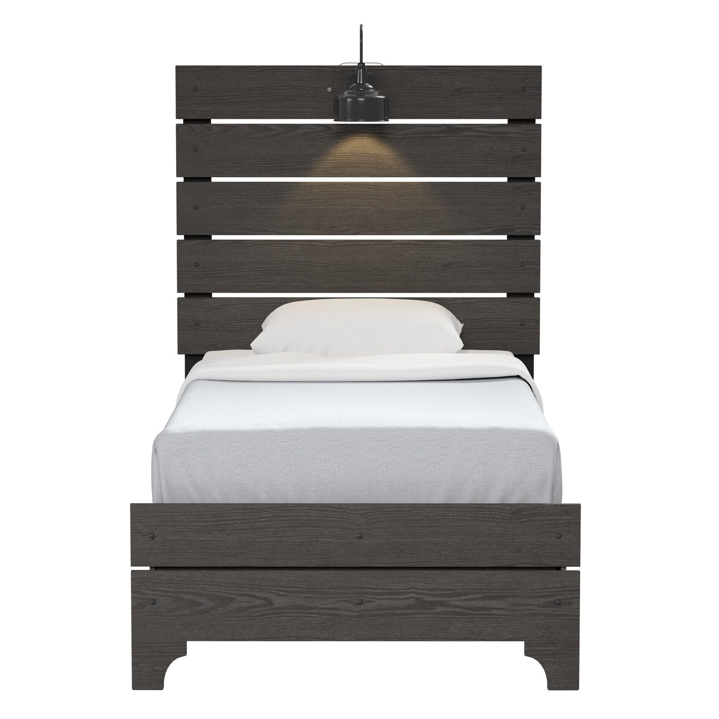 Twin Bed With Integrated Lights - Brown