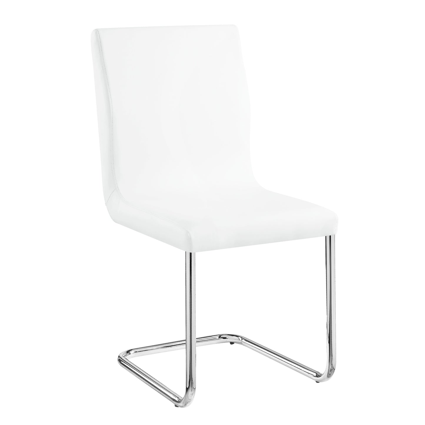 Palton - Side Chair (Set of 2) - White PU & Chrome Finish