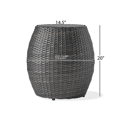 Outdoor Wicker Patio Side Table