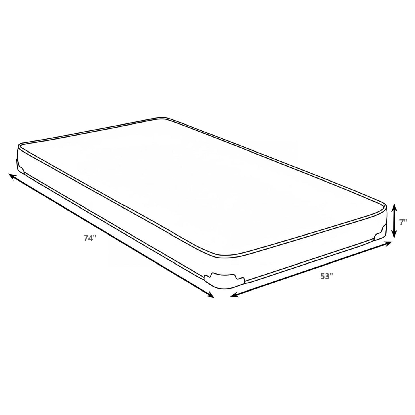 Simon - 7" Bunkie Board Foam Mattress With Orthopedic Support And Breathable Fabric