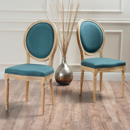 French Country Inspired Dining Chair With Iconic Round Backrest