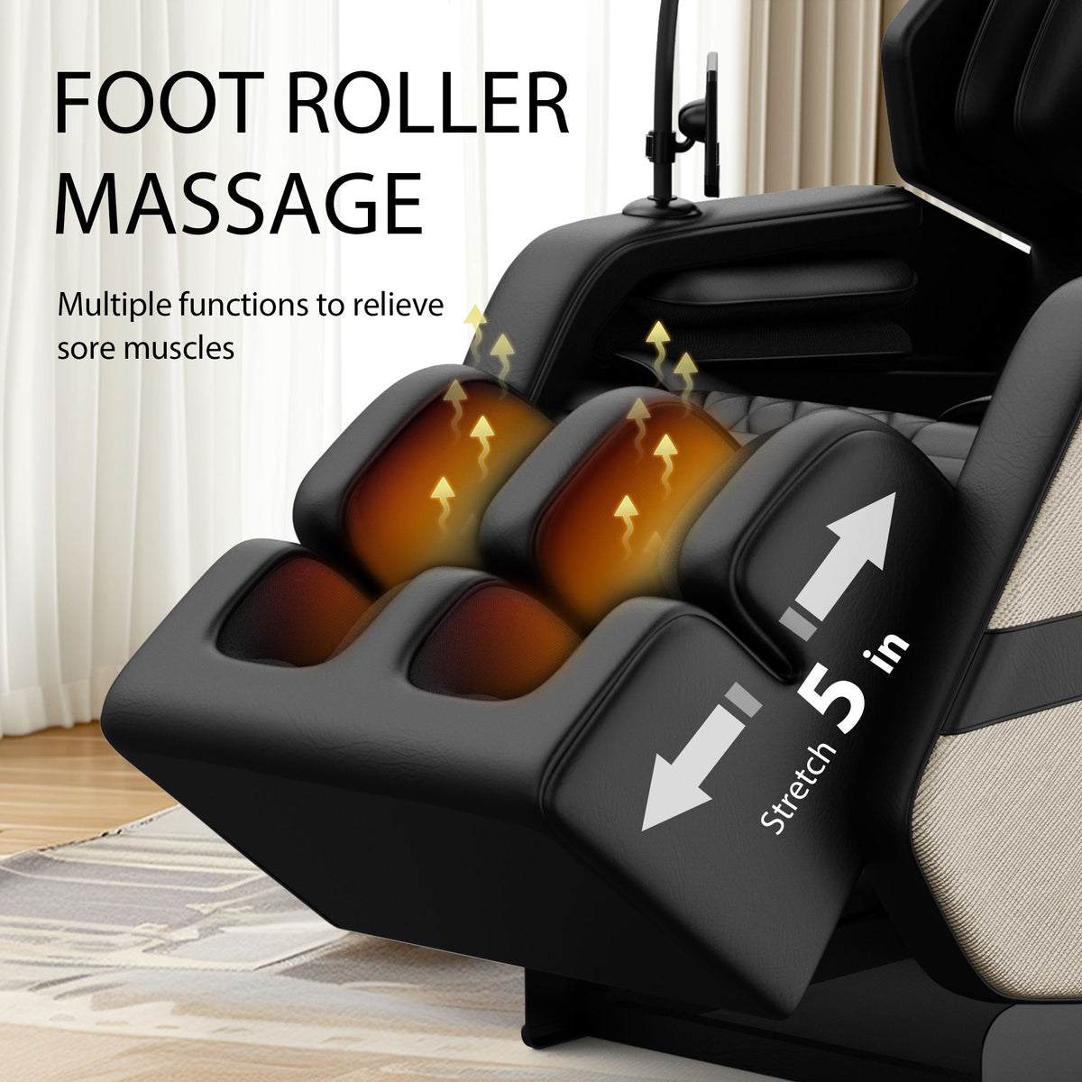 Massage Chair Recliner With Zero Gravity With Full Body Air Pressure - Black / Blue / Gold