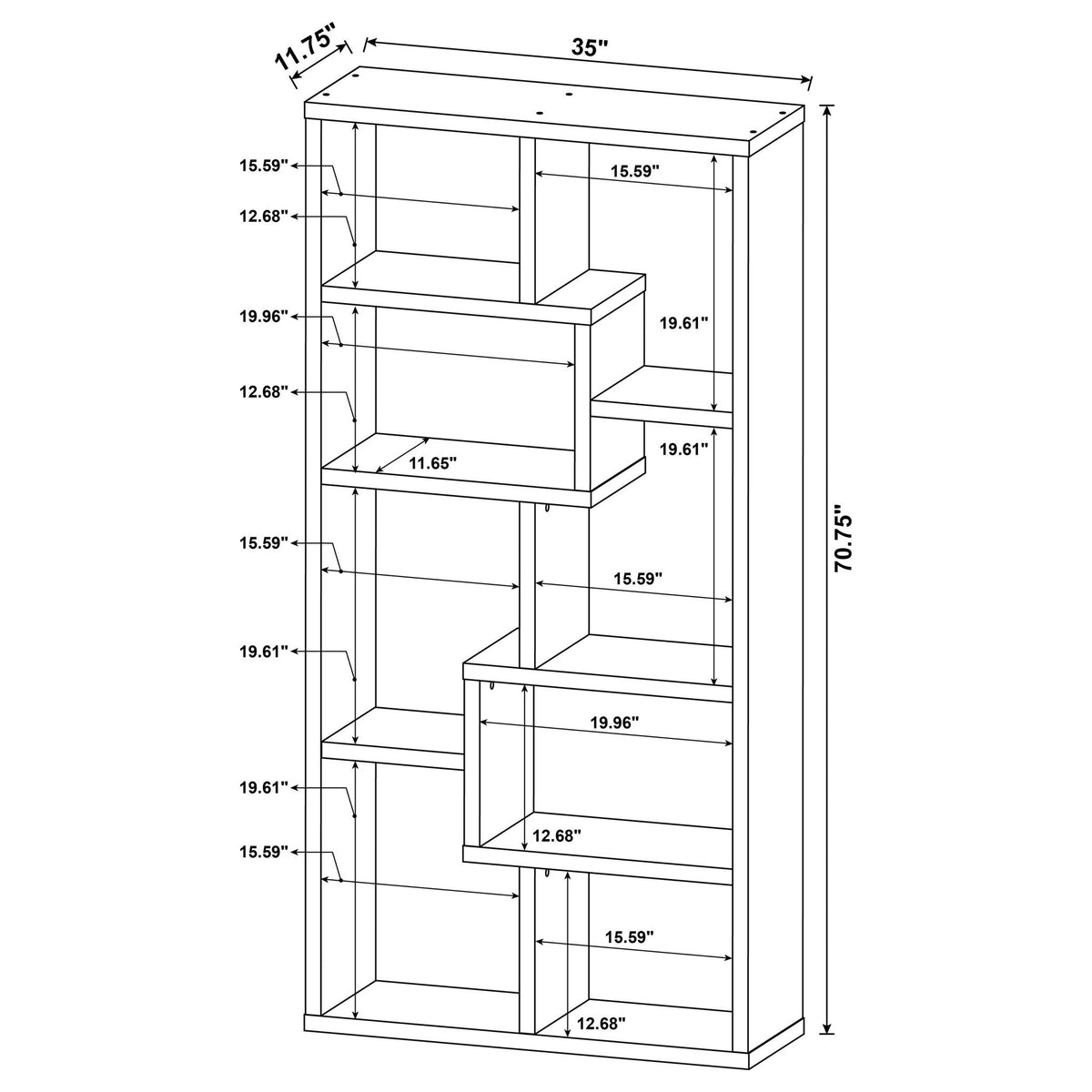 Currey - 6 Shelf Bookshelf - Mango Color