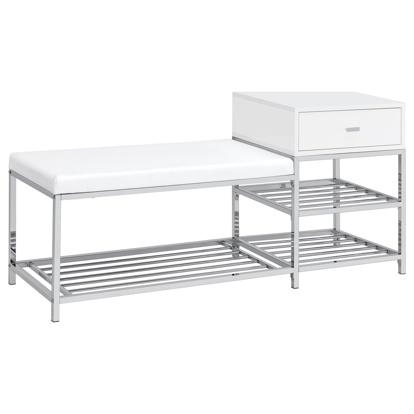 Yesler - 1 Drawer Storage Bench - Glossy White