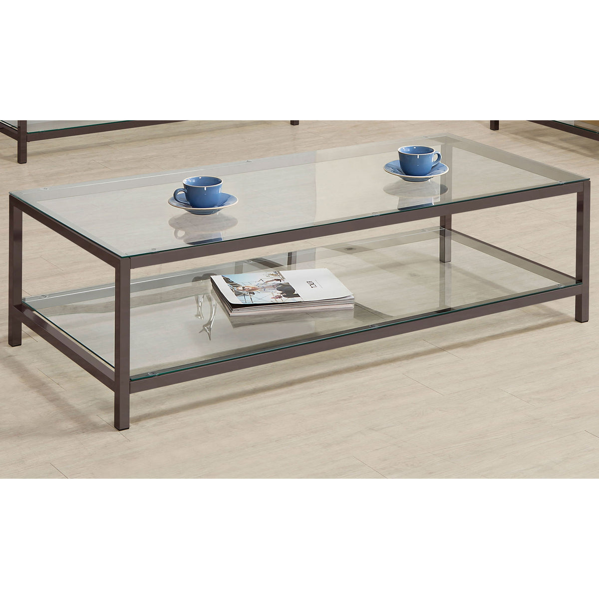 Natasha - 1 Shelf Coffee Table - Nickel