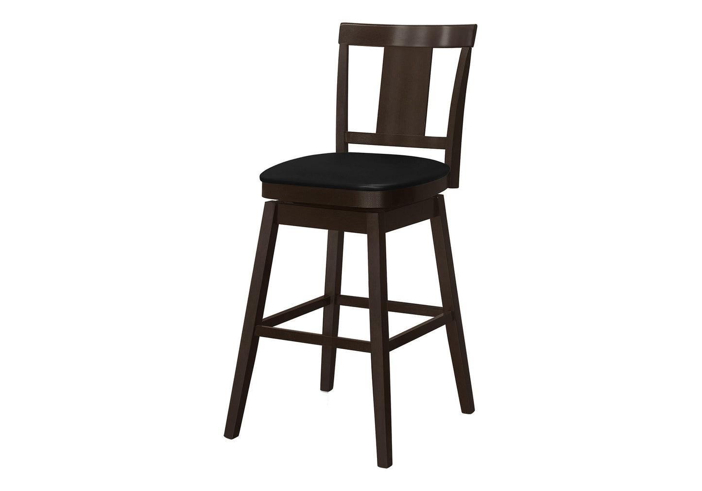 Swivel Bar Stool With Bar Height Leather Look (Set of 2)