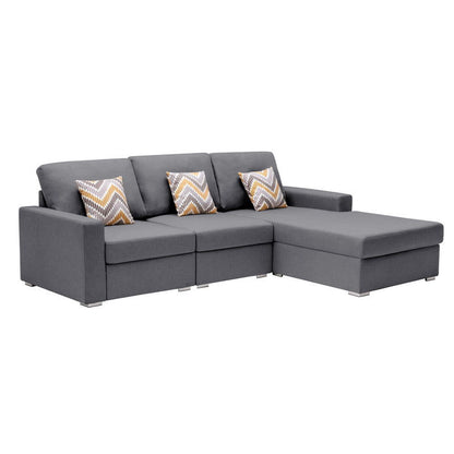 Nolan - Fabric 3 Piece Reversible Sectional Sofa