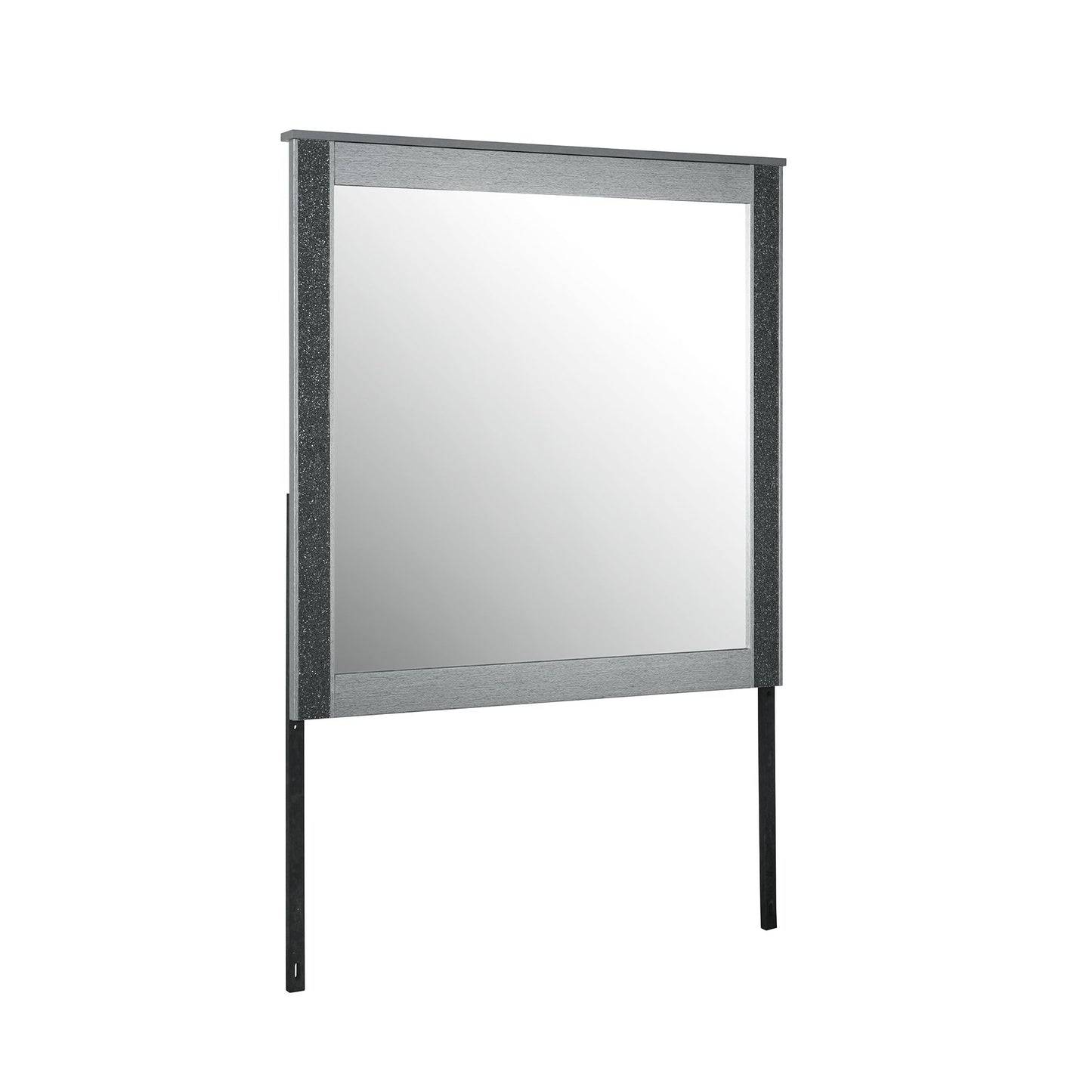 Lorenzo - Large Scale Mirror With Sleek Frame And Glittered Detailing - Silver
