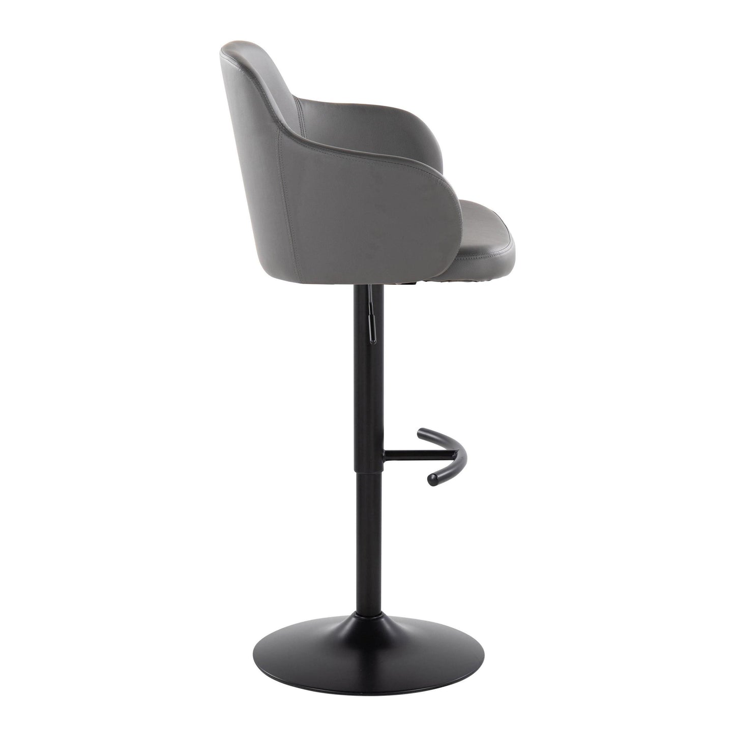 Boyne - Contemporary Adjustable Barstool With Swivel With Rounded T Footrest (Set of 2)