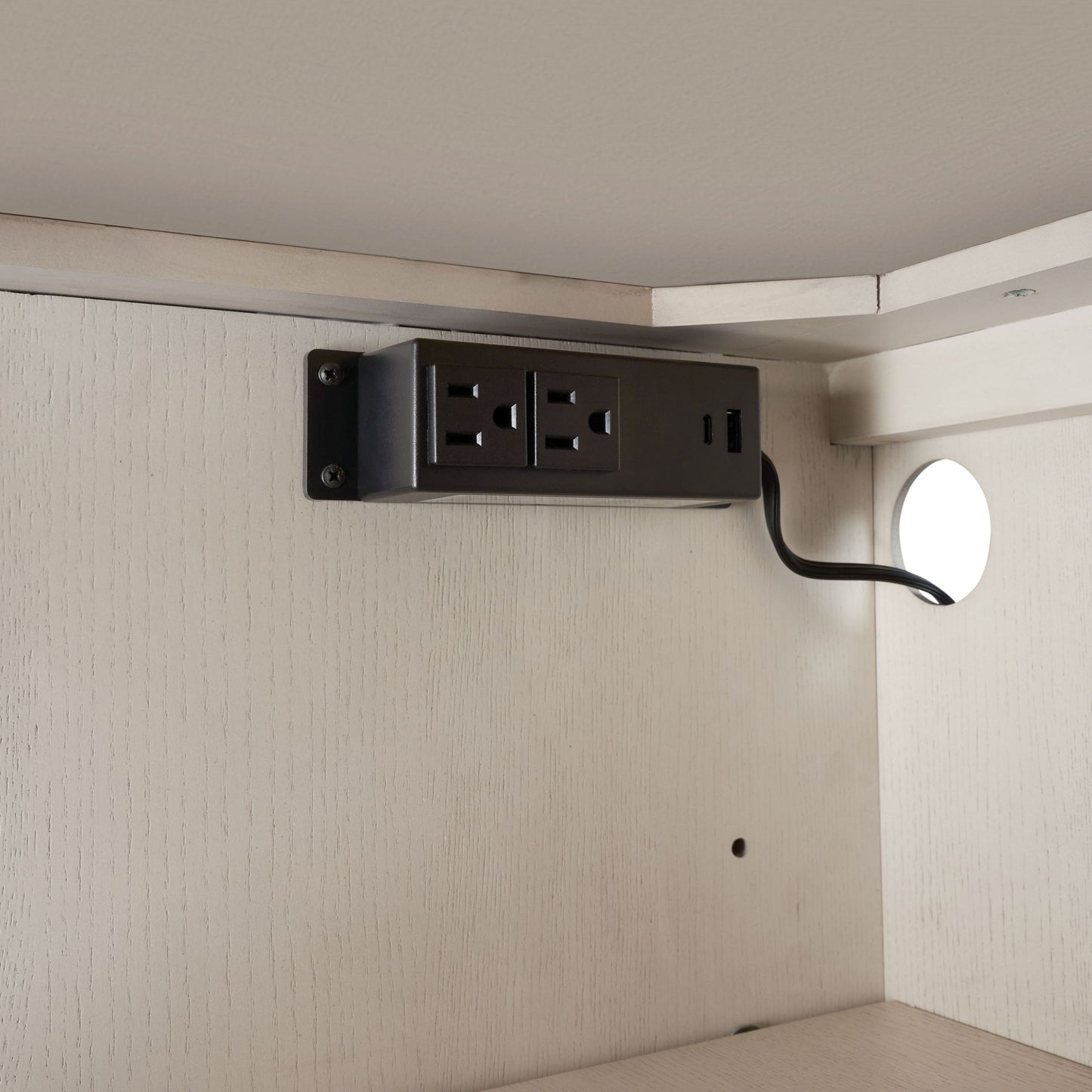 Server With Metal Base - White