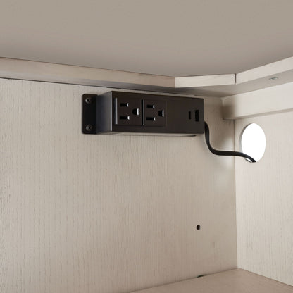 Server With Metal Base - White