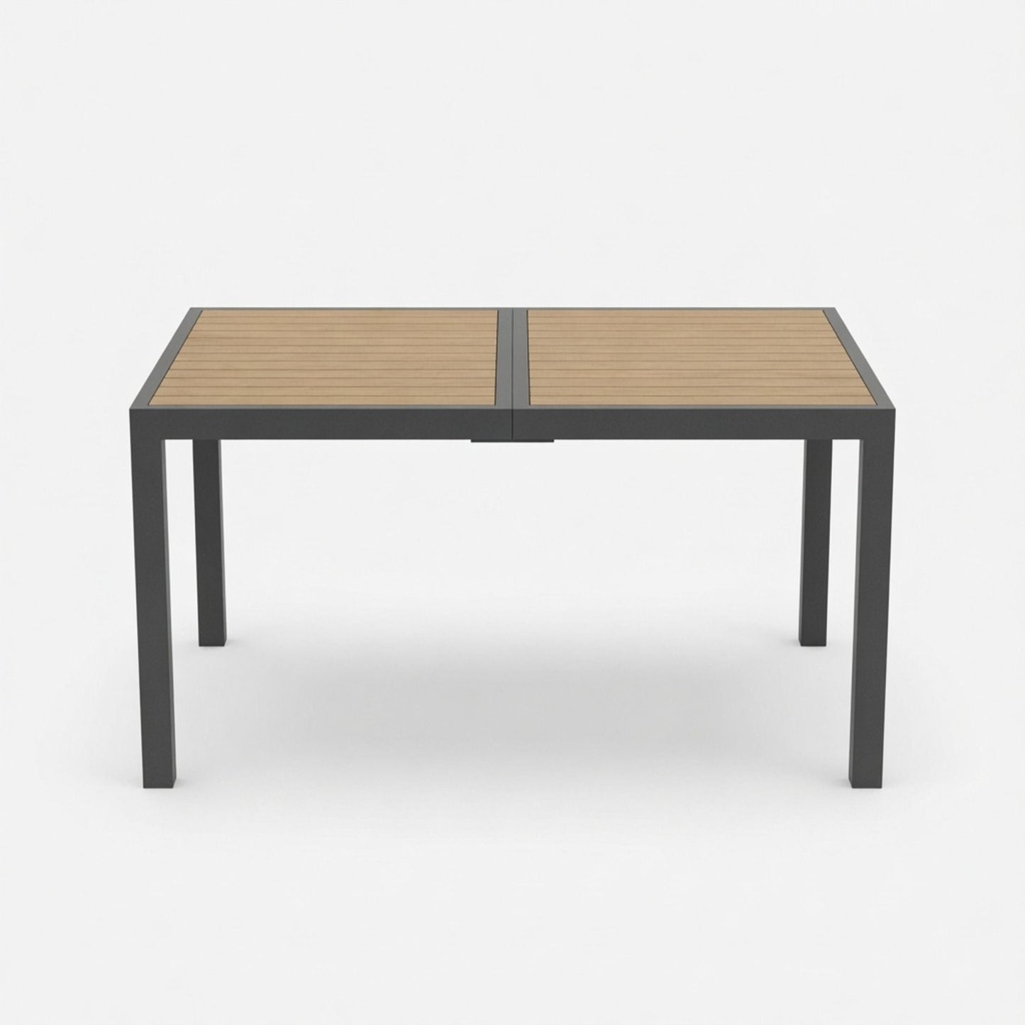 Rectangle Outdoor Patio Table With Slatted Top - Gray