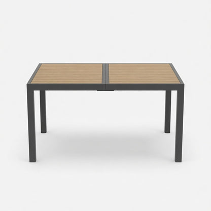 Rectangle Outdoor Patio Table With Slatted Top - Gray