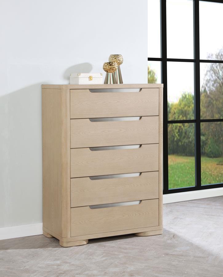 Ladera - 5-Drawer Bedroom Chest Of Drawers - Light Elm