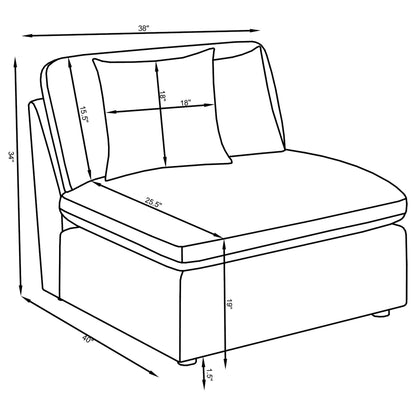 Greeley - Upholstered Armless Chair - Warm Gray