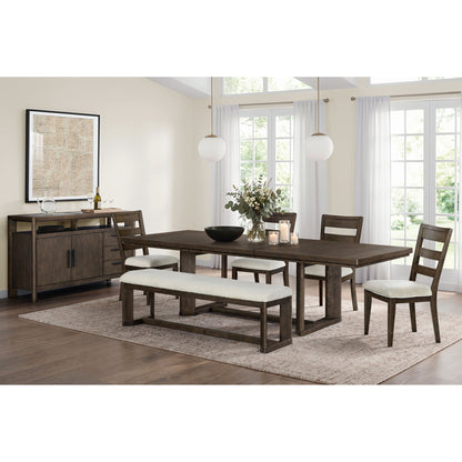 Trestle Dining Table With Leaf - Dark Oak